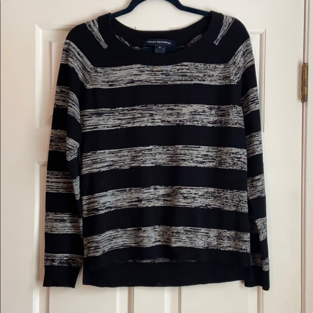 French Connection Black/grey striped sweater